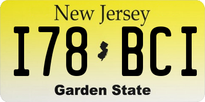 NJ license plate I78BCI