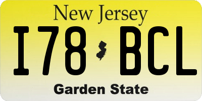 NJ license plate I78BCL