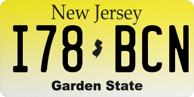 NJ license plate I78BCN