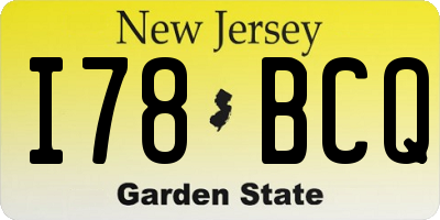 NJ license plate I78BCQ