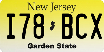 NJ license plate I78BCX