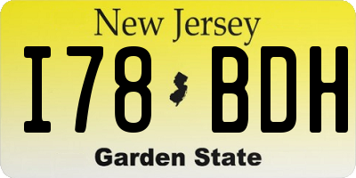 NJ license plate I78BDH