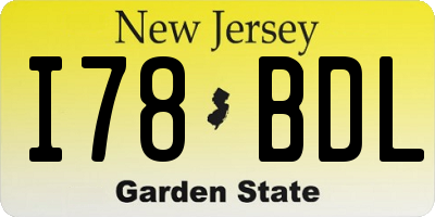 NJ license plate I78BDL