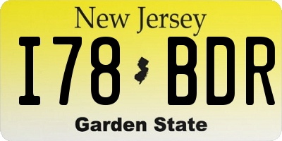NJ license plate I78BDR
