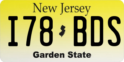 NJ license plate I78BDS