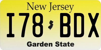 NJ license plate I78BDX