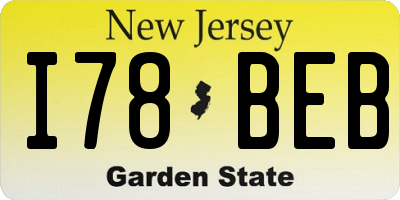NJ license plate I78BEB