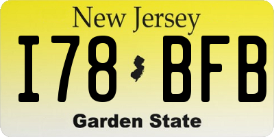 NJ license plate I78BFB