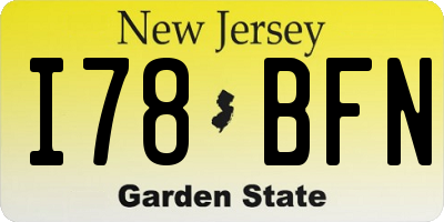 NJ license plate I78BFN