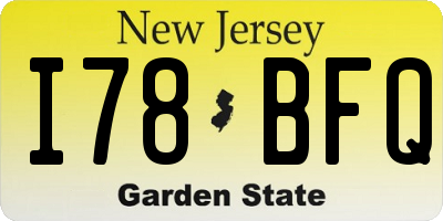 NJ license plate I78BFQ
