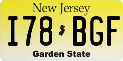 NJ license plate I78BGF