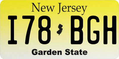 NJ license plate I78BGH