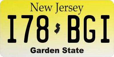 NJ license plate I78BGI