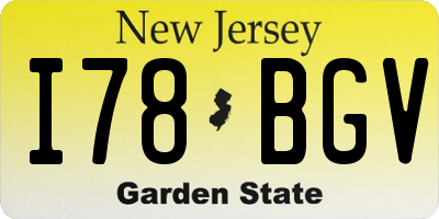 NJ license plate I78BGV