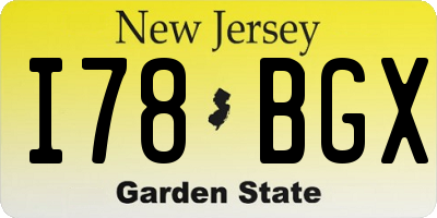 NJ license plate I78BGX