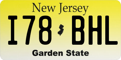 NJ license plate I78BHL
