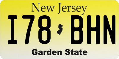 NJ license plate I78BHN