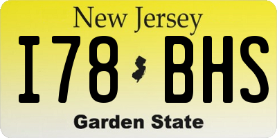 NJ license plate I78BHS
