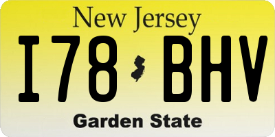 NJ license plate I78BHV