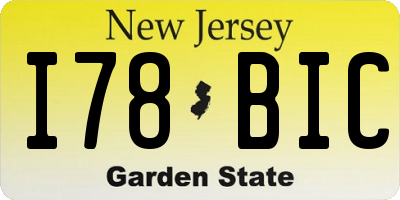 NJ license plate I78BIC