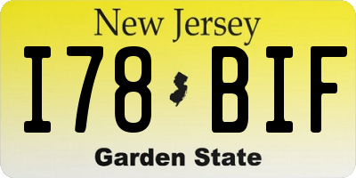 NJ license plate I78BIF