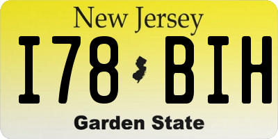NJ license plate I78BIH