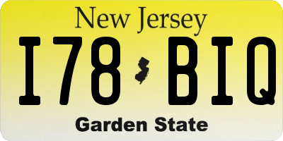 NJ license plate I78BIQ