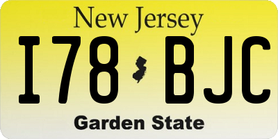 NJ license plate I78BJC