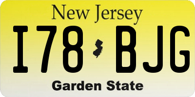 NJ license plate I78BJG