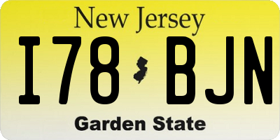 NJ license plate I78BJN