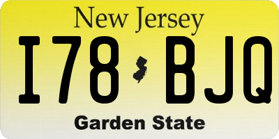NJ license plate I78BJQ