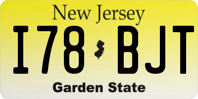 NJ license plate I78BJT