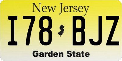 NJ license plate I78BJZ