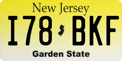 NJ license plate I78BKF