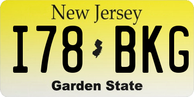 NJ license plate I78BKG
