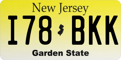 NJ license plate I78BKK