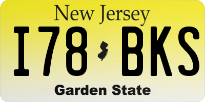 NJ license plate I78BKS