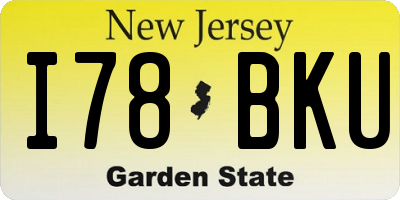 NJ license plate I78BKU