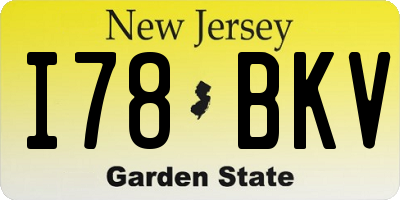 NJ license plate I78BKV