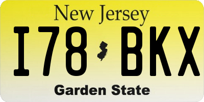 NJ license plate I78BKX