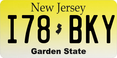 NJ license plate I78BKY
