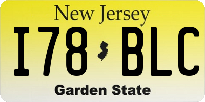 NJ license plate I78BLC