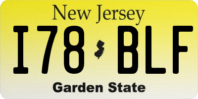 NJ license plate I78BLF