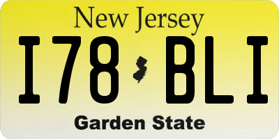NJ license plate I78BLI