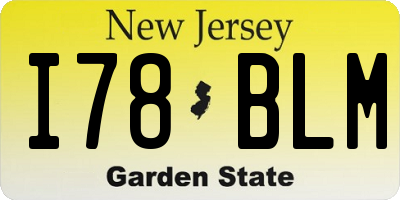 NJ license plate I78BLM