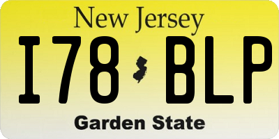 NJ license plate I78BLP