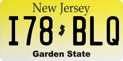 NJ license plate I78BLQ
