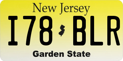 NJ license plate I78BLR
