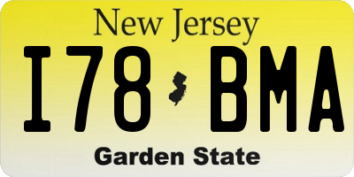 NJ license plate I78BMA