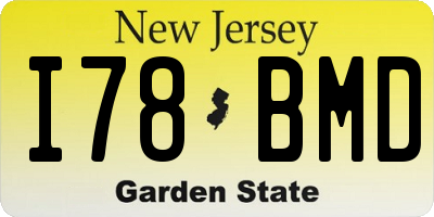 NJ license plate I78BMD